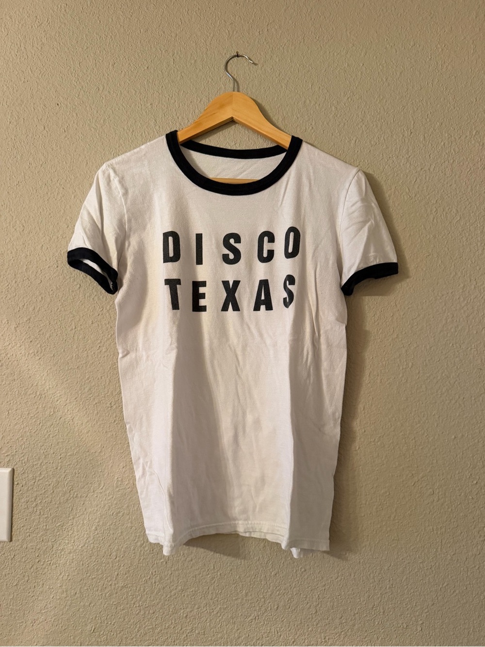 Vinyl Ranch Disco Texas Ringer Tee - White with Black Trim